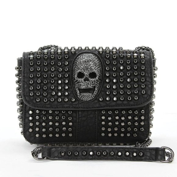 Studded Skull Shoulder Bag - Picture 1 of 3